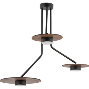 Lampa sufitowa potrójna na wysięgnikach Disk III 72cm sklejka / czarny Nowodvorski