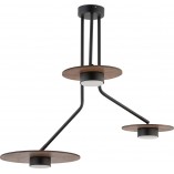 Lampa sufitowa Disk III | Loftowa czarna z drewna | Nowodvorski