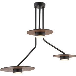 Lampa sufitowa potrójna na wysięgnikach Disk III 72cm sklejka / czarny Nowodvorski