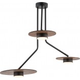 Lampa sufitowa Disk III | Loftowa czarna z drewna | Nowodvorski