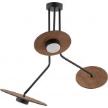 Lampa sufitowa Disk III | Loftowa czarna z drewna | Nowodvorski