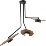 Lampa sufitowa Disk III | Loftowa czarna z drewna | Nowodvorski
