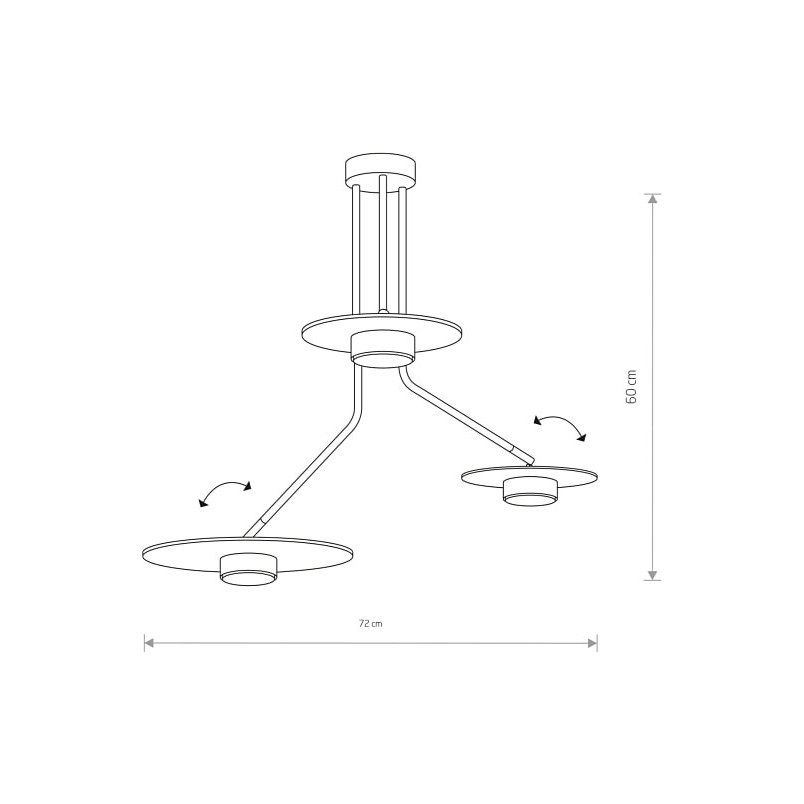 Lampa sufitowa Disk III | Loftowa czarna z drewna | Nowodvorski