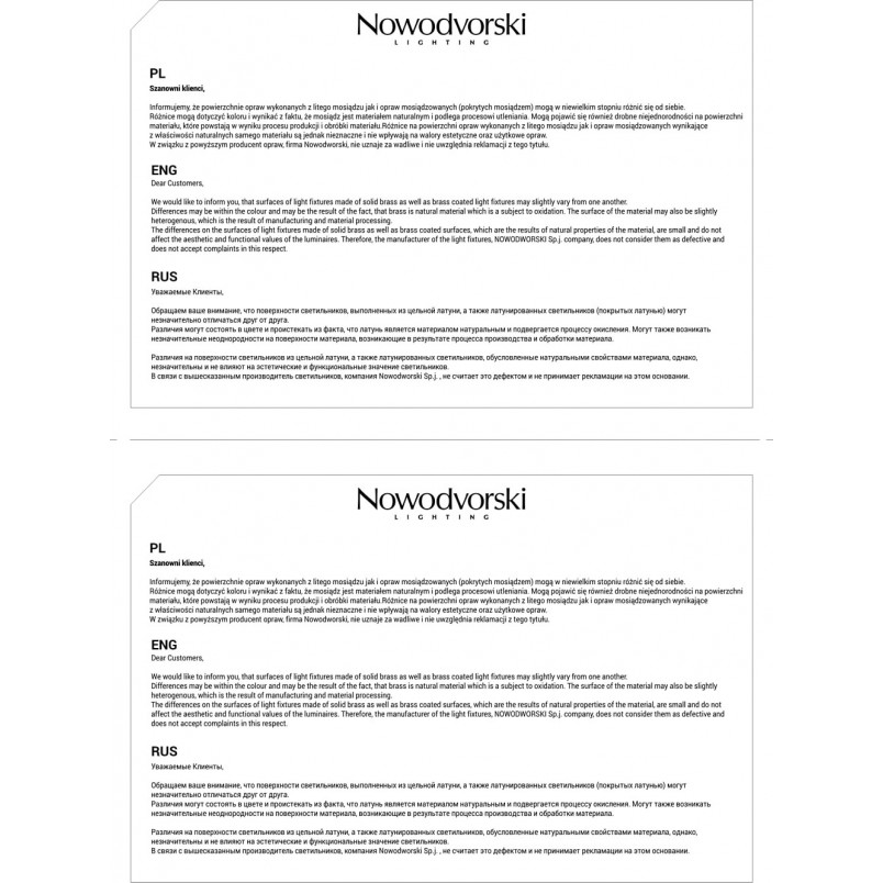 Kinkiet mosiężny Nowodvorski Eye Wall II - Sklep z lampami