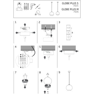 Lampa wisząca Globe II - Nowodvorski | Kula szklana 25cm
