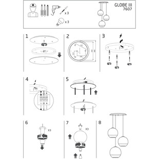 Lampa wisząca Globe III Nowodvorski - 3 kule szklane | Kup teraz