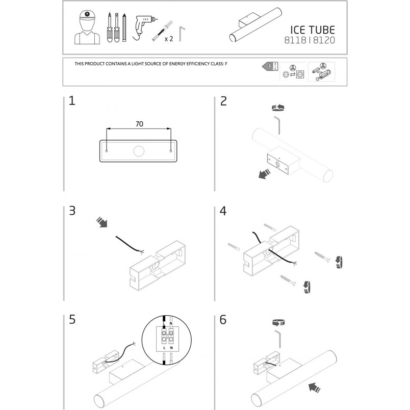 Kinkiet łazienkowy Ice Tube LED 60cm | Nowodvorski