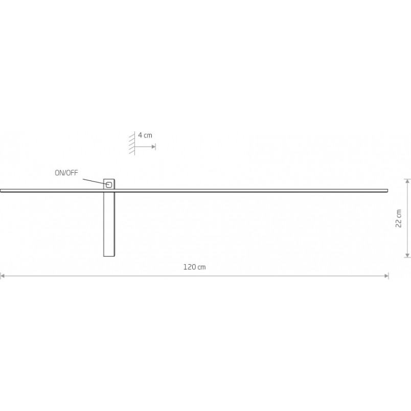Kinkiet łazienkowy minimalistyczny Impulse LED 120cm czarny Nowodvorski