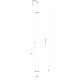 Kinkiet minimalistyczny tuba Laser 40cm czarny Nowodvorski
