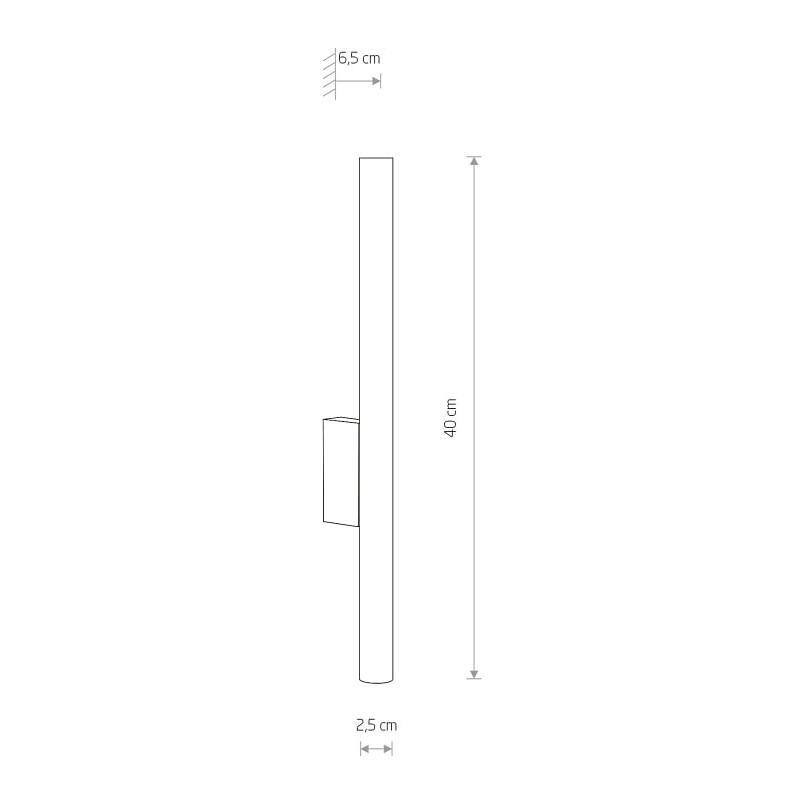 Kinkiet minimalistyczny tuba Laser 40cm mosiężny | Nowodvorski