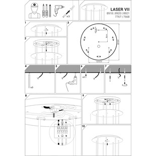 Lampa Wisząca Mosiężna Laser VII 30cm | Nowodvorski