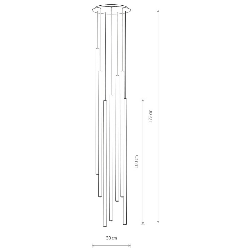 Lampa wiszące tuby Laser VII 30cm czarna Nowodvorski