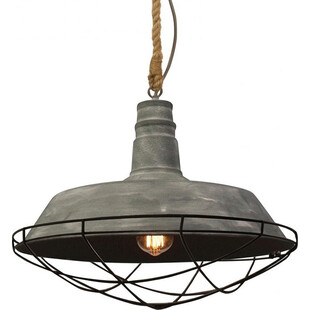 Lampa Wisząca Industrialna Rope | Szara, Betonowa - Brilliant