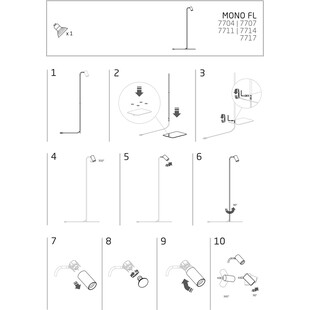 Lampa podłogowa Mono mosiężna Nowodvorski - Minimalistyczny design