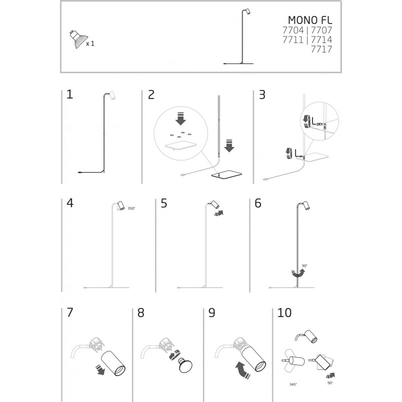 Lampa podłogowa Mono mosiężna Nowodvorski - Minimalistyczny design