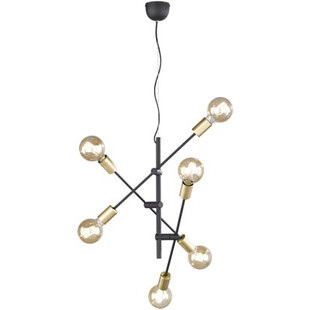 Lampa wisząca industrialna Cross Czarny Mat/Mosiądz marki Trio