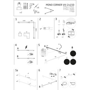 Reflektor sufitowy Mono VIII mosiężny Nowodvorski