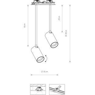 Lampa podtynkowa Mono Long 17cm biały / złoty Nowodvorski