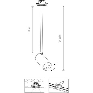 Lampa podtynkowa Mono Long 39cm biały / złoty Nowodvorski