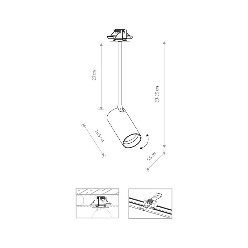 Lampa podtynkowa Mono Long czarno-złota | Nowodvorski