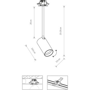Lampa podtynkowa Mono Long 29cm biały / złoty Nowodvorski