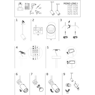 Lampa sufitowa regulowana Mono 41cm biały / złoty Nowodvorski