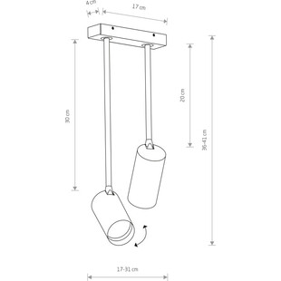 Lampa sufitowa podwójna Mono II 17cm biało-złota Nowodvorski