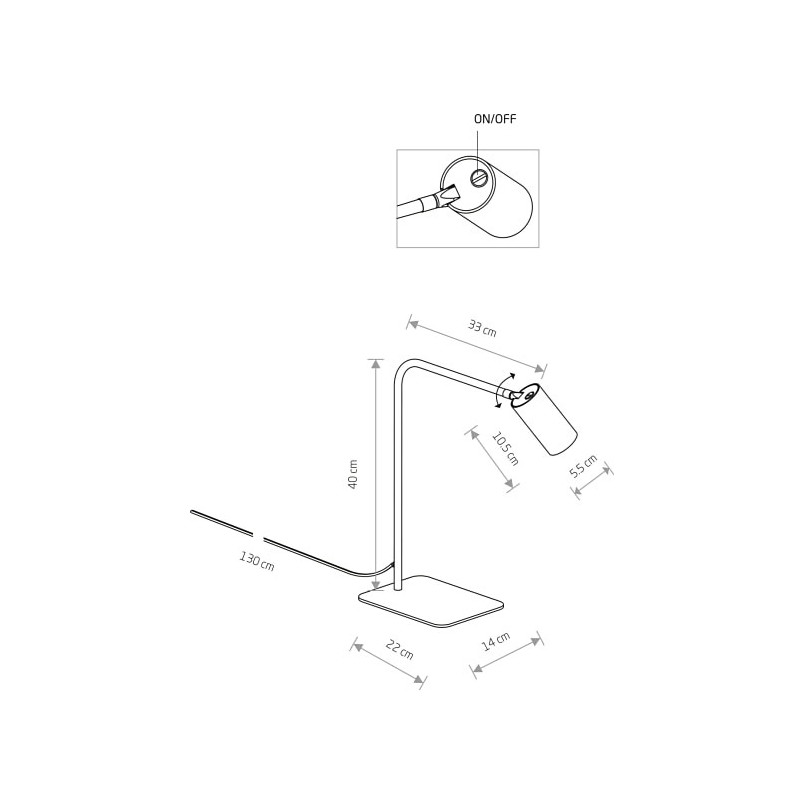 Lampa biurkowa minimalistyczna Mono czarna Nowodvorski