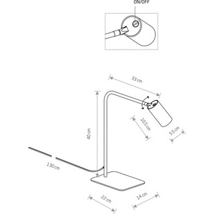 Lampa biurkowa minimalistyczna Mono biała Nowodvorski