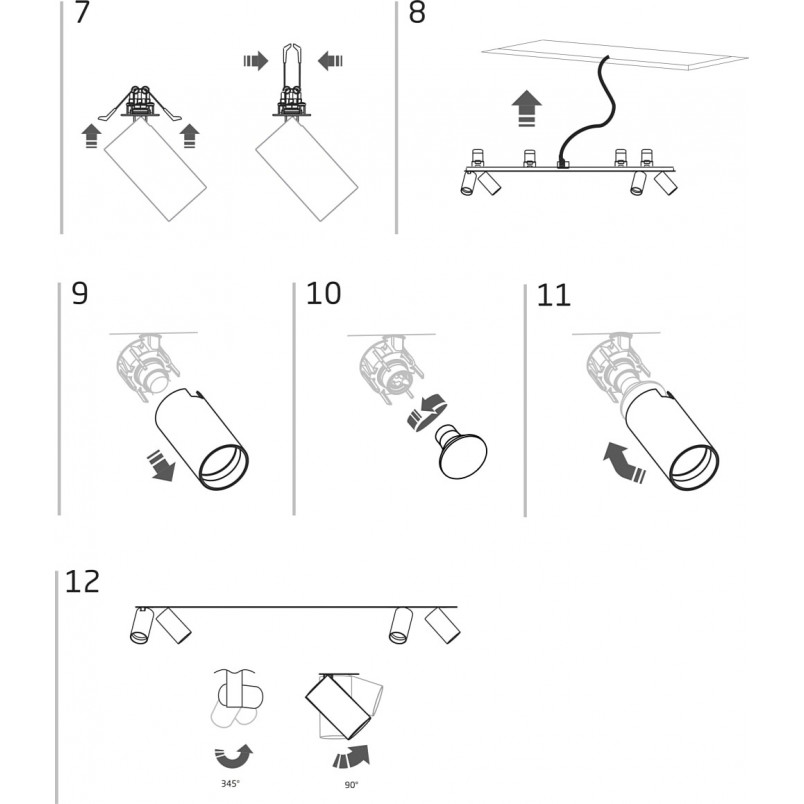Lampa podtynkowa Mono czarna | Nowodvorski - 118cm
