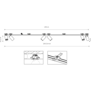 Lampa podtynkowa Mono 200cm czarna Nowodvorski | Nowoczesne oświetlenie