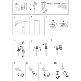Lampa podtynkowa Mono Long 17cm biała Nowodvorski