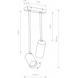 Lampa sufitowa podwójna Mono II 17cm biała Nowodvorski