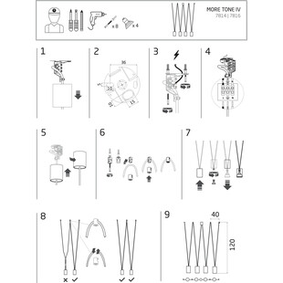 Lampa wisząca czarna More Tone IV | Nowodvorski