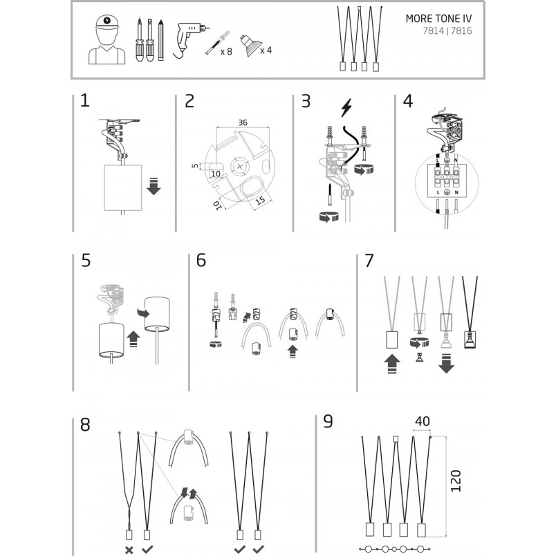 Lampa wisząca czarna More Tone IV | Nowodvorski