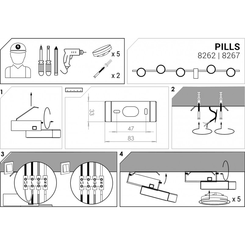 Plafon Nowoczesny Pills 98cm Czarny | Nowodvorski