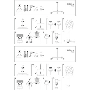 Lampa wisząca Radius IV czarna | Loft | Nowodvorski