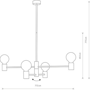 Lampa wisząca Radius IV czarna | Loft | Nowodvorski