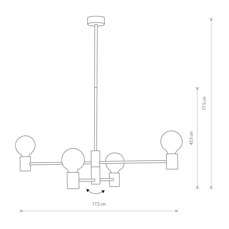 Lampa wisząca Radius IV czarna | Loft | Nowodvorski