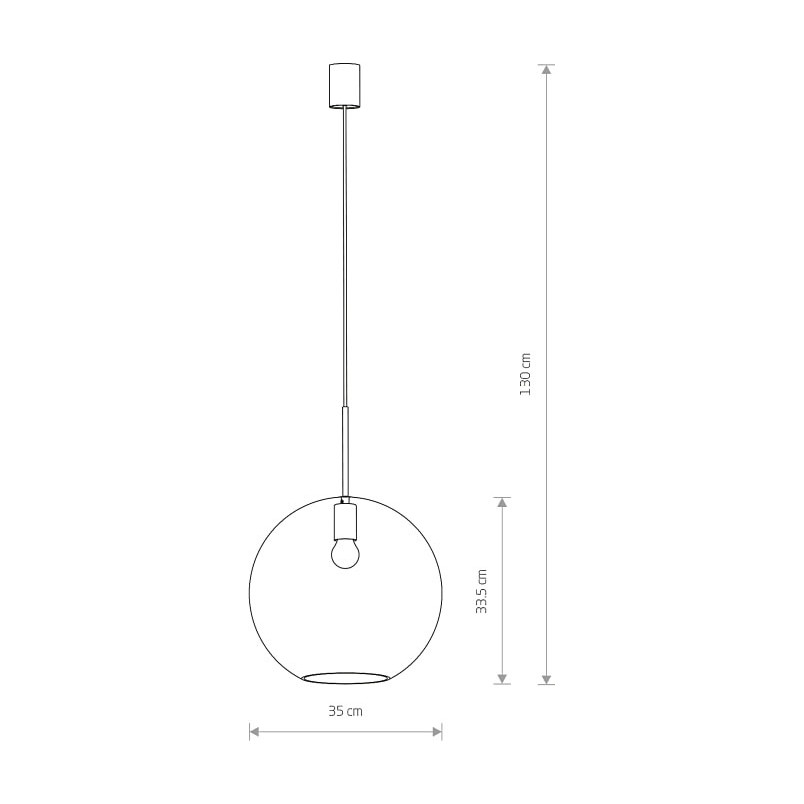 Lampa wisząca Sphere | Szklana kula 35cm | Nowodvorski