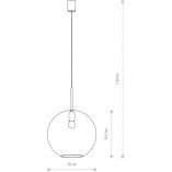 Lampa wisząca Sphere | Szklana kula 35cm | Nowodvorski