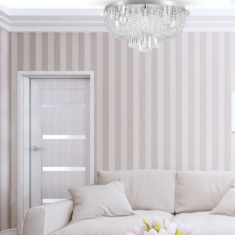 Plafon Glamour Sensi 45cm | Kryształki, Srebrny | Zumaline