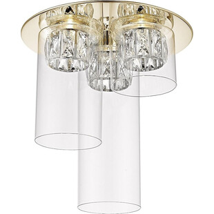 Plafon szklany glamour Gem 3 33cm przeźroczysty / złoty ZumaLine