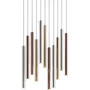 Lampa wiszące tuby nowoczesne Loya LED 61cm chrom / złoty / miedź Zumaline