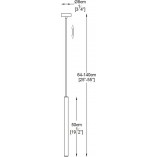 Lampa wisząca tuba nowoczesna Loya LED 3,2cm H50cm czarna Zumaline