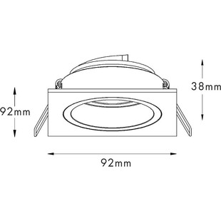 Lampa podtynkowa Chuck DL Square | ZumaLine - Czarny/Złoty