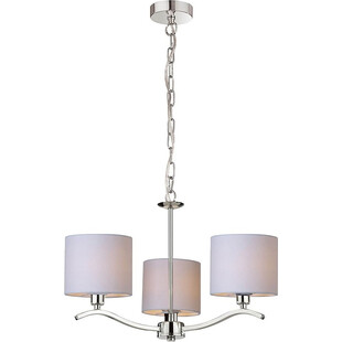 Żyrandol wiszący glamour Carmen 3 48cm biały / chrom Zumaline