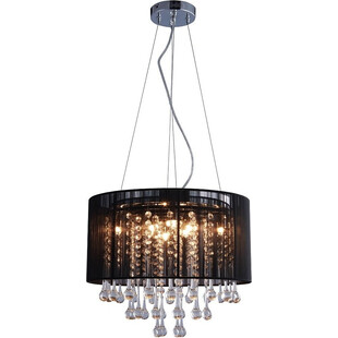 Lampa wisząca z abażurem i kryształkami Verona 40cm czarna Zumaline