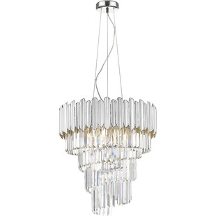 Lampa wisząca kryształowa glamour Gladius 51cm transparentny / srebrny Zumaline