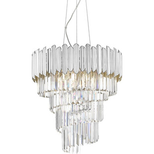 Lampa wisząca kryształowa glamour Gladius 51cm transparentny / srebrny Zumaline